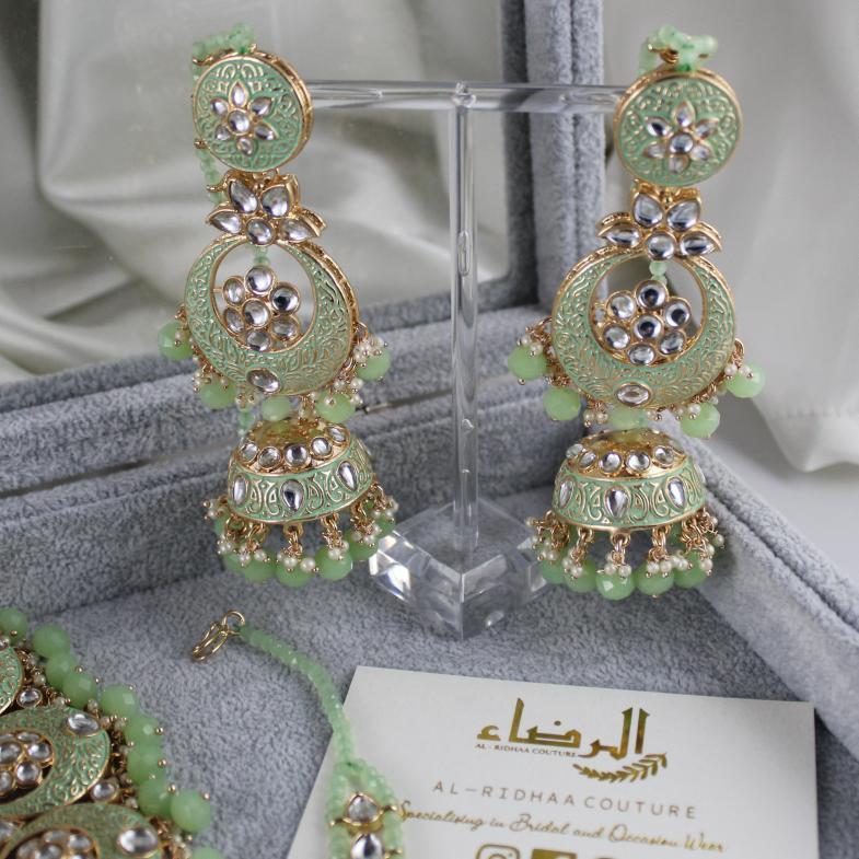 Anoosha - Meenakari Necklace Set (Green)