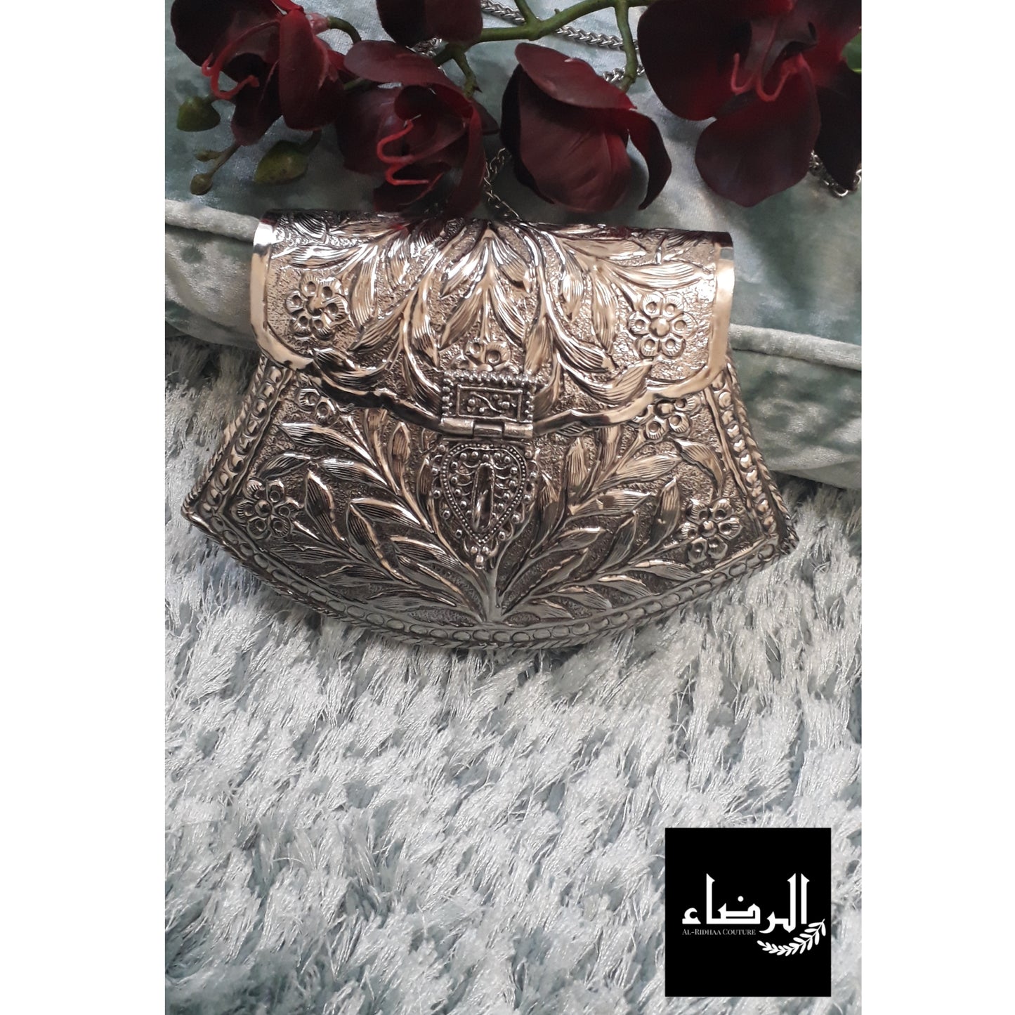 Leaf - Silver Brass Clutch