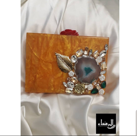 Honey -  Pearl Resin Clutch