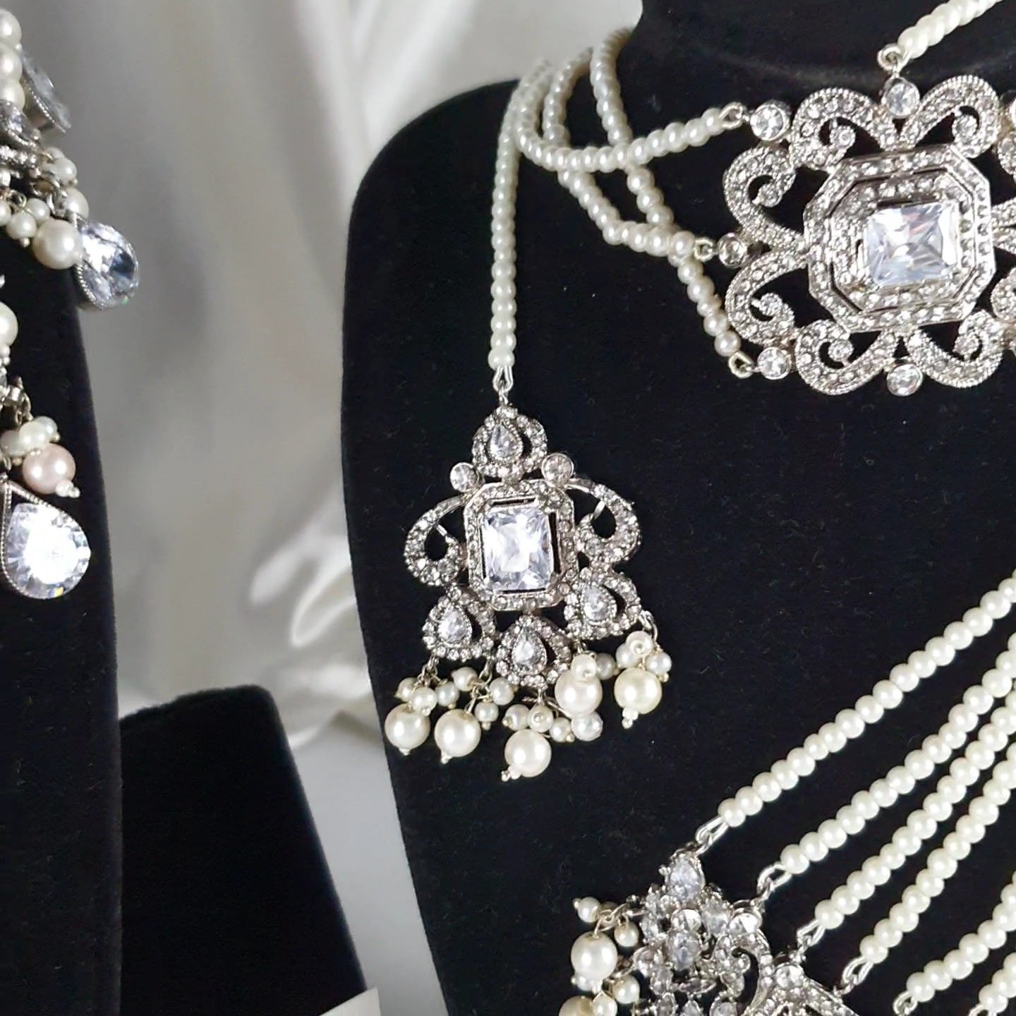 Leela -  Bridal Choker Set (Silver)