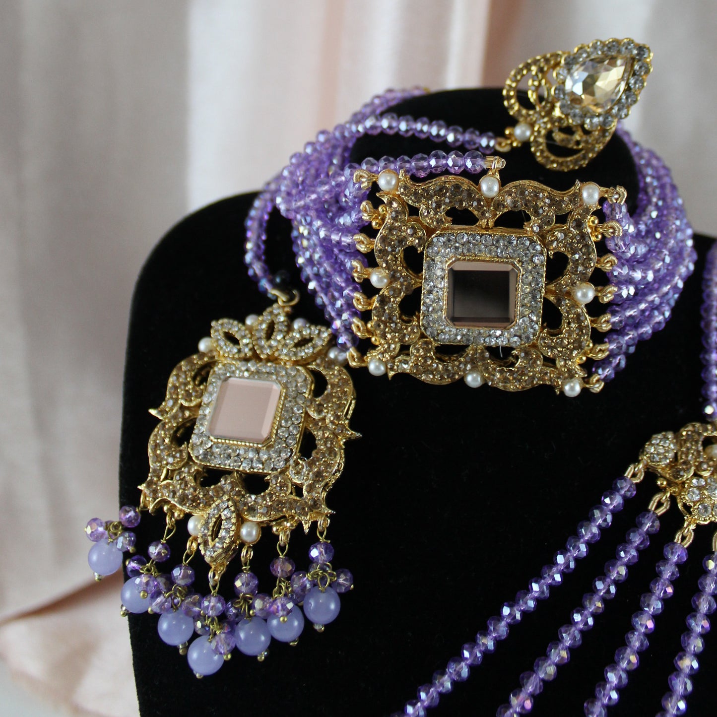 Fariha - Bridal Choker Set (Light Purple)