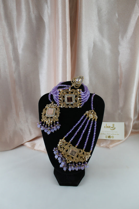 Fariha - Bridal Choker Set (Light Purple)