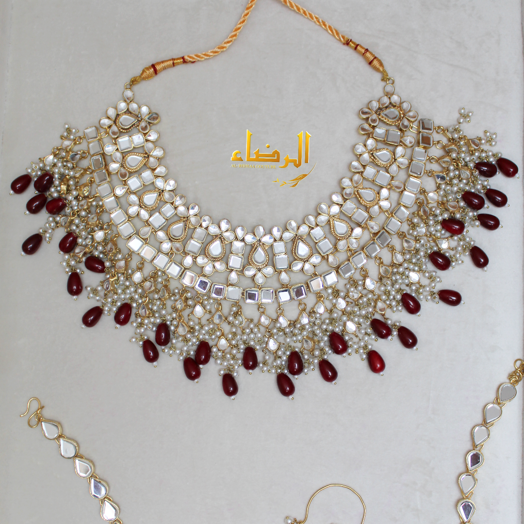 Jasmine - Maroon Kundan Bridal Set