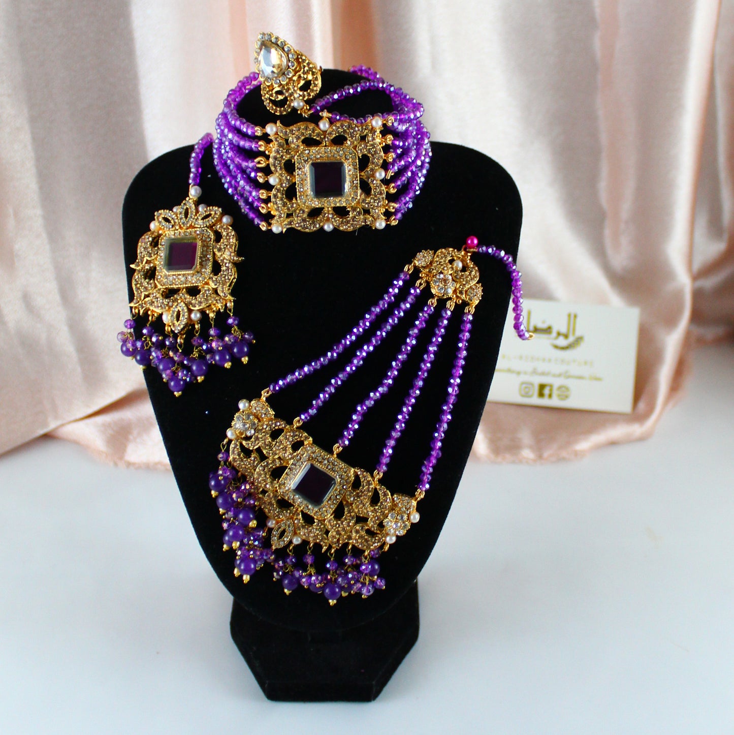 Fariha - Bridal Choker Set (Purple)