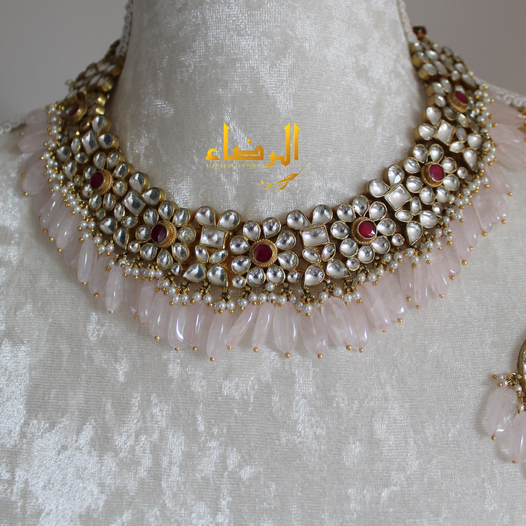 Rina - Pachi Kundan Set (Pastel Pink)