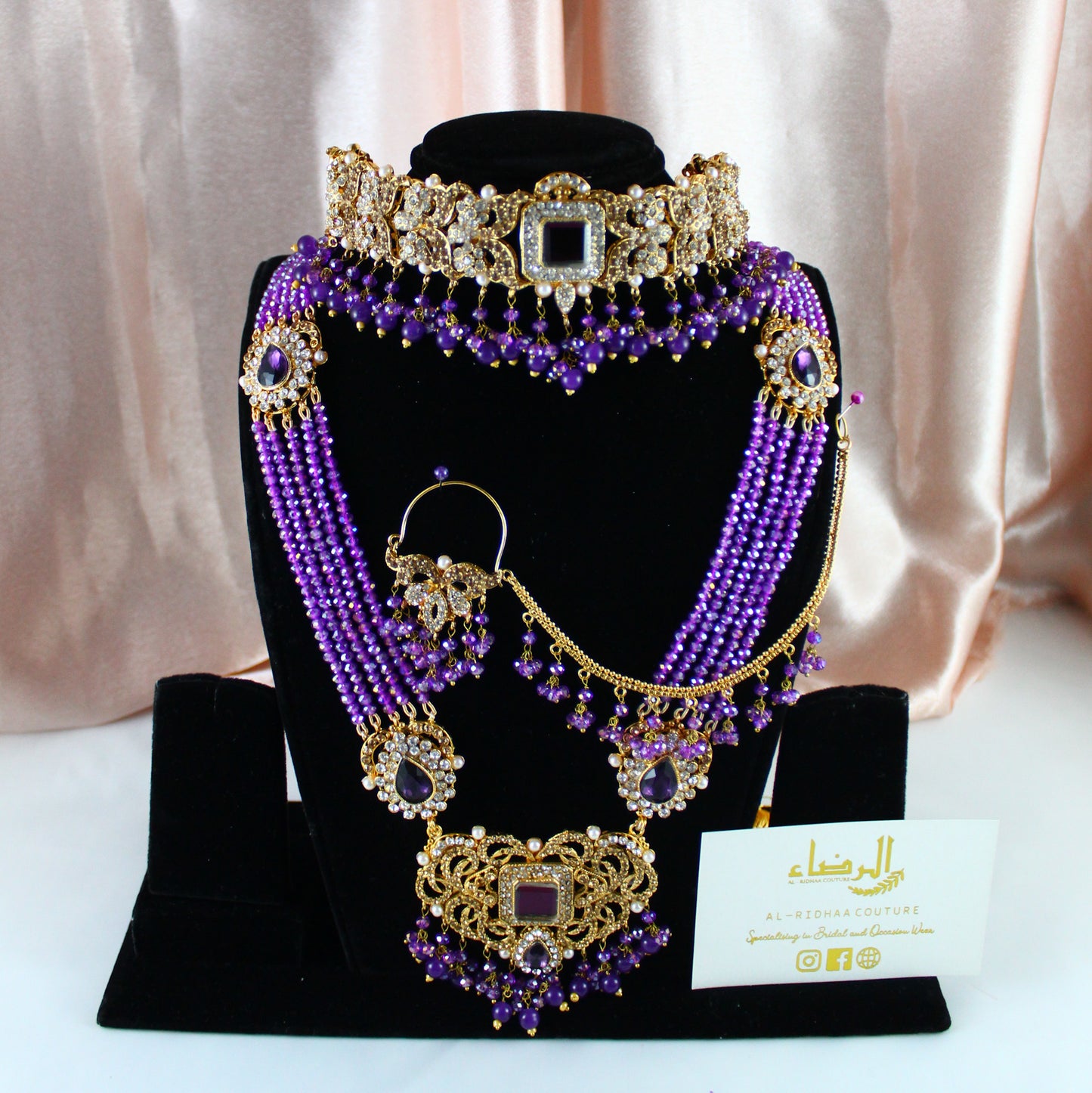 Fariha - Bridal Choker Set (Purple)
