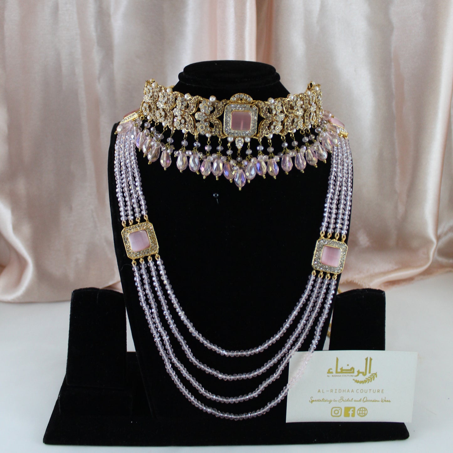 Fariha - Bridal Choker Set (Light Pink)