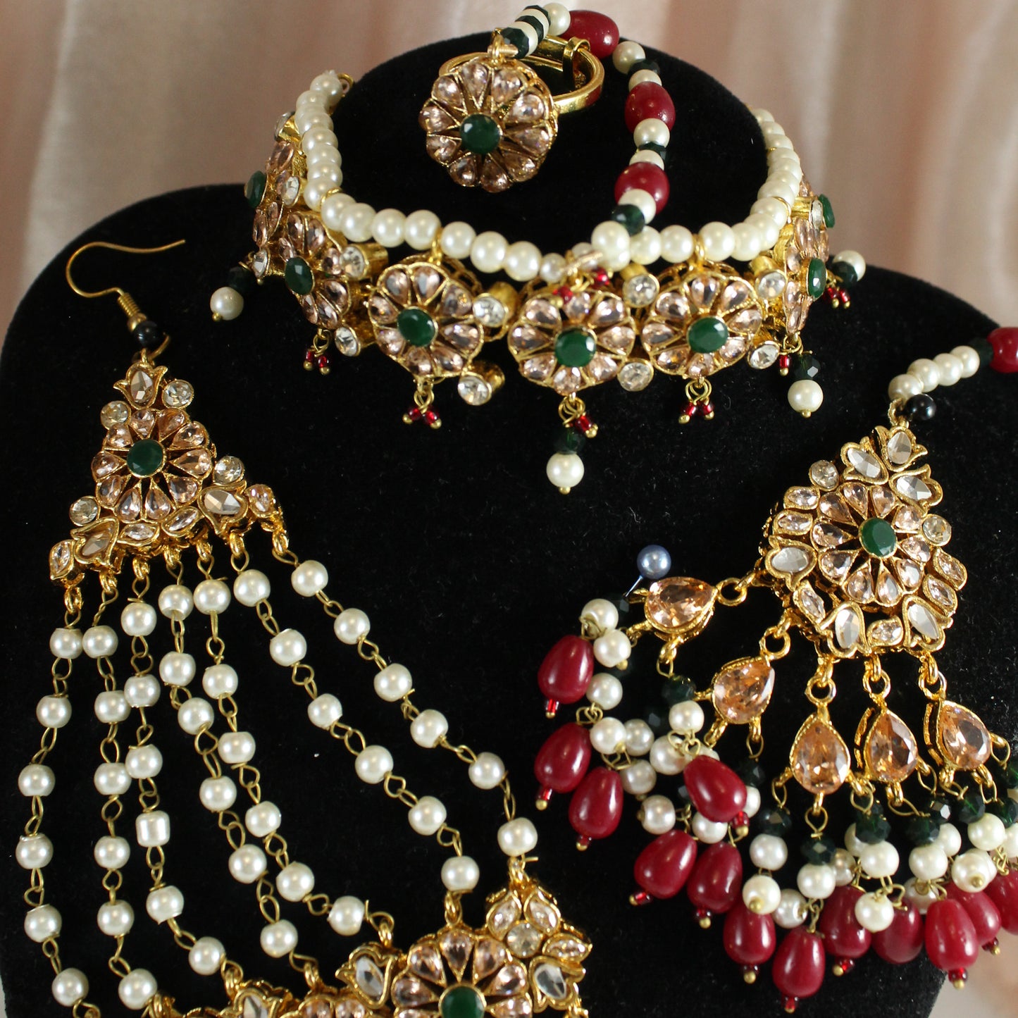 Amal -  Bridal Set (Green dots)