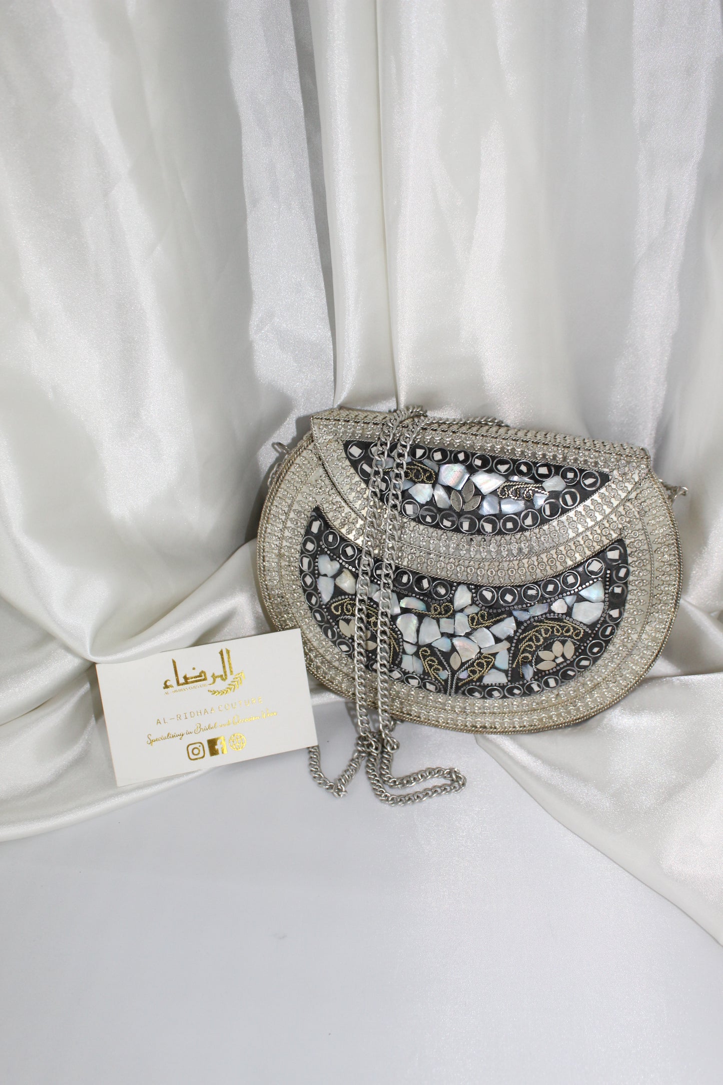 Mosaic -  Silver/Gold Brass Clutch