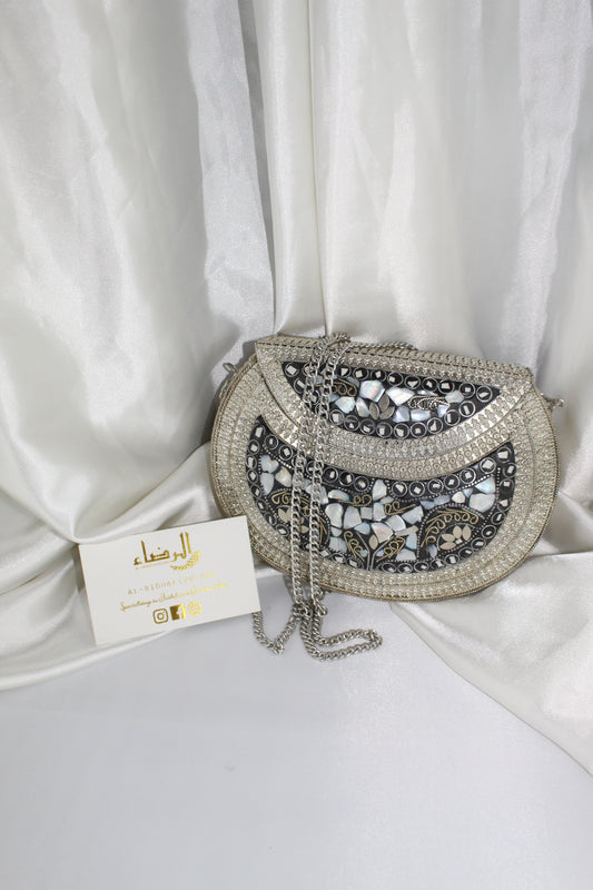 Mosaic -  Silver/Gold Brass Clutch
