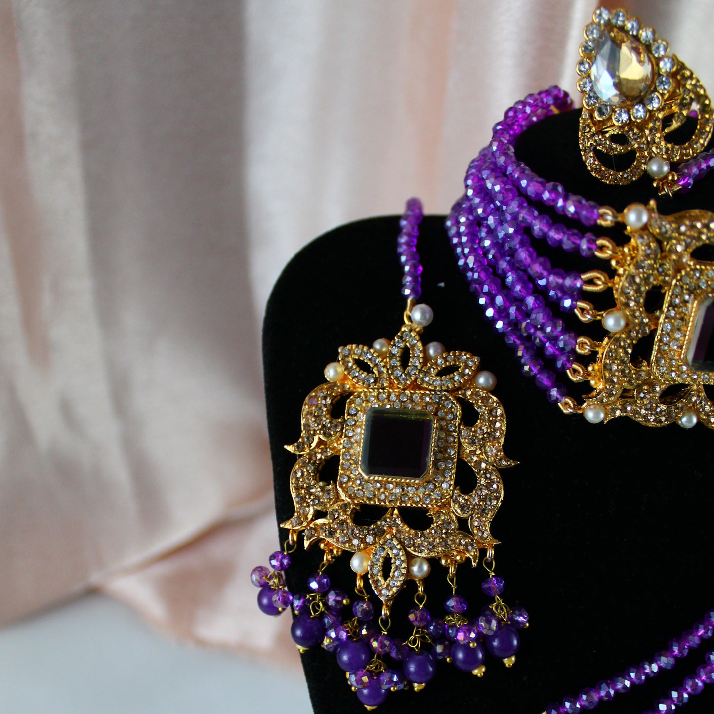 Fariha - Bridal Choker Set (Purple)