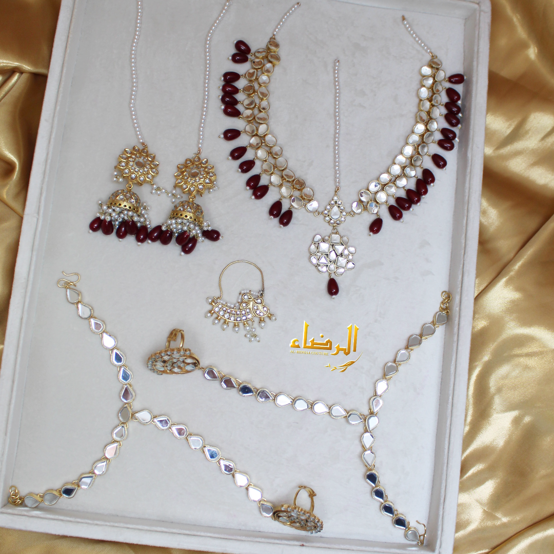 Jasmine - Maroon Kundan Bridal Set