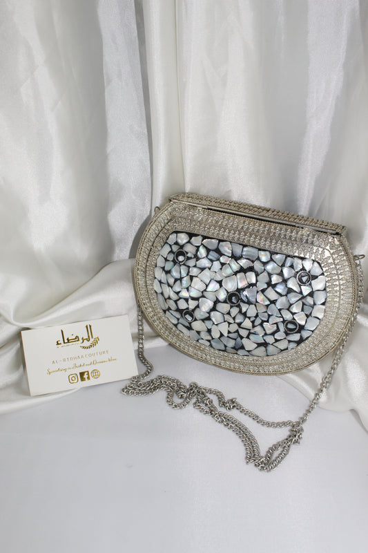 Mosaic -  Silver/Gold Brass Clutch