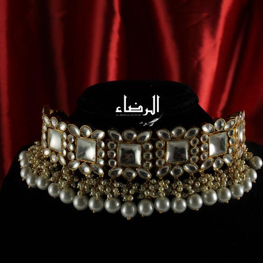 Neha - Pachi Kundan Set (Pearl)