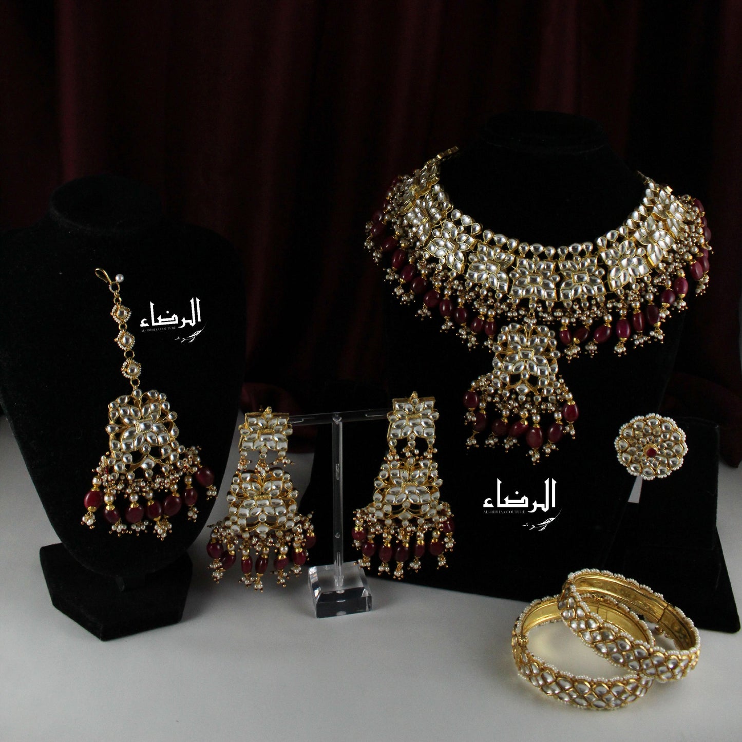Noor Jahan - Pachi Kundan Set (Maroon)