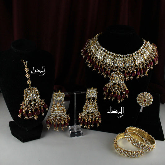 Noor Jahan - Pachi Kundan Set (Maroon)