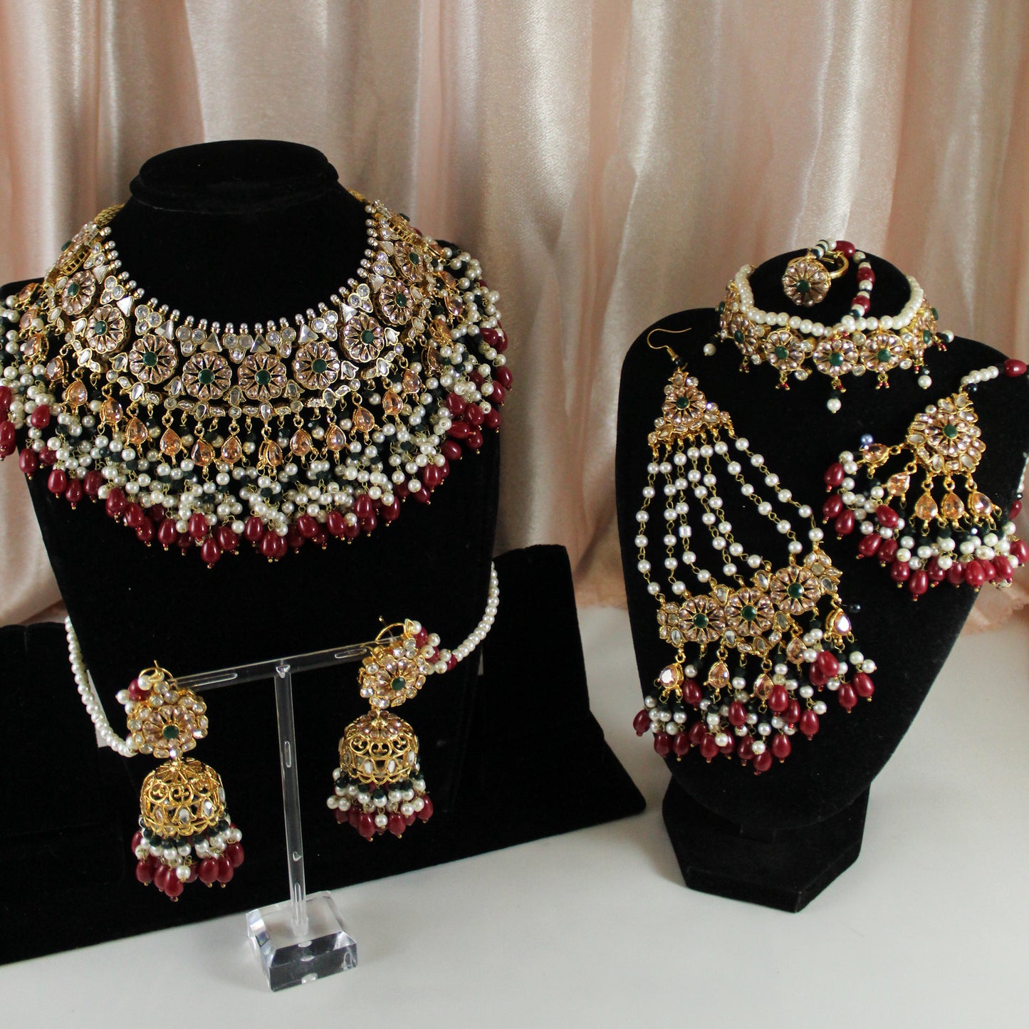 Amal -  Bridal Set (Green dots)