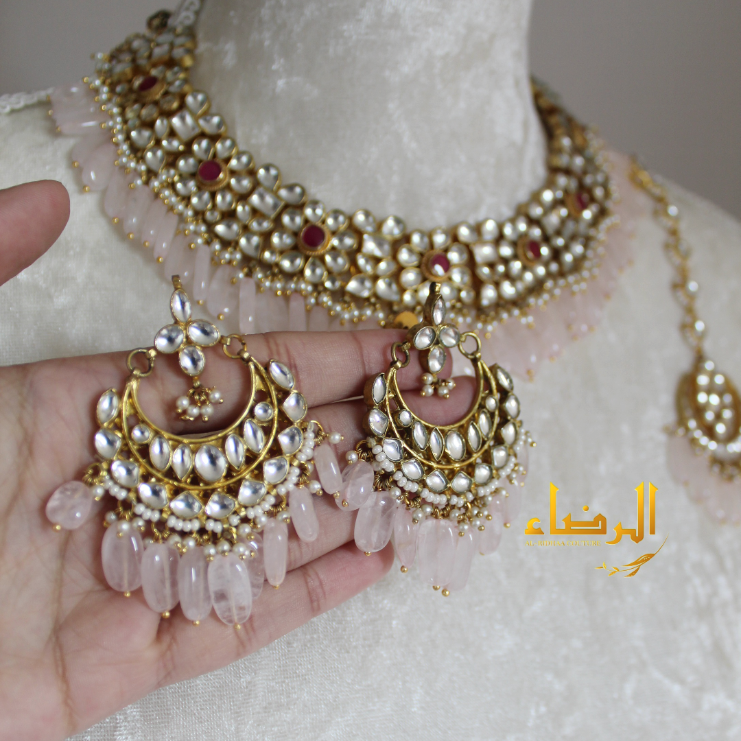 Rina - Pachi Kundan Set (Pastel Pink)