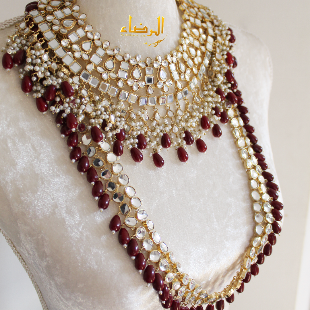 Jasmine - Maroon Kundan Bridal Set