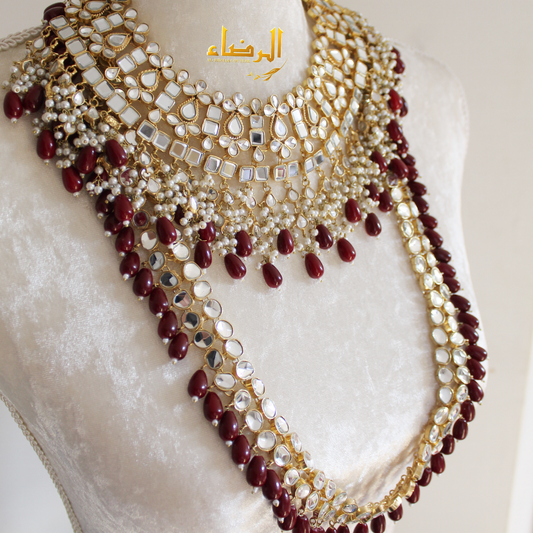 Jasmine - Maroon Kundan Bridal Set