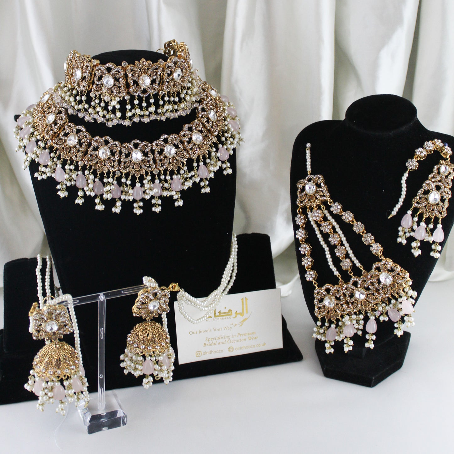 Buhayra - Double Choker Bridal Set (Pink)