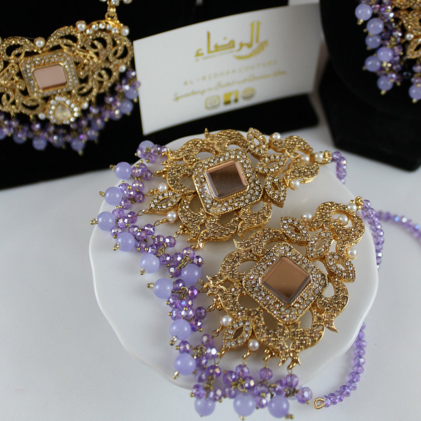 Fariha - Bridal Choker Set (Light Purple)