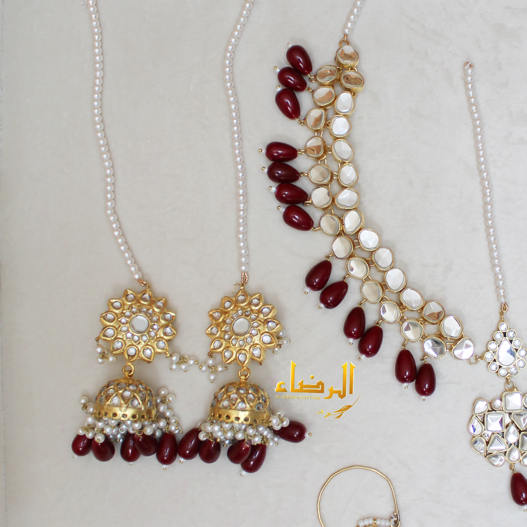 Jasmine - Maroon Kundan Bridal Set