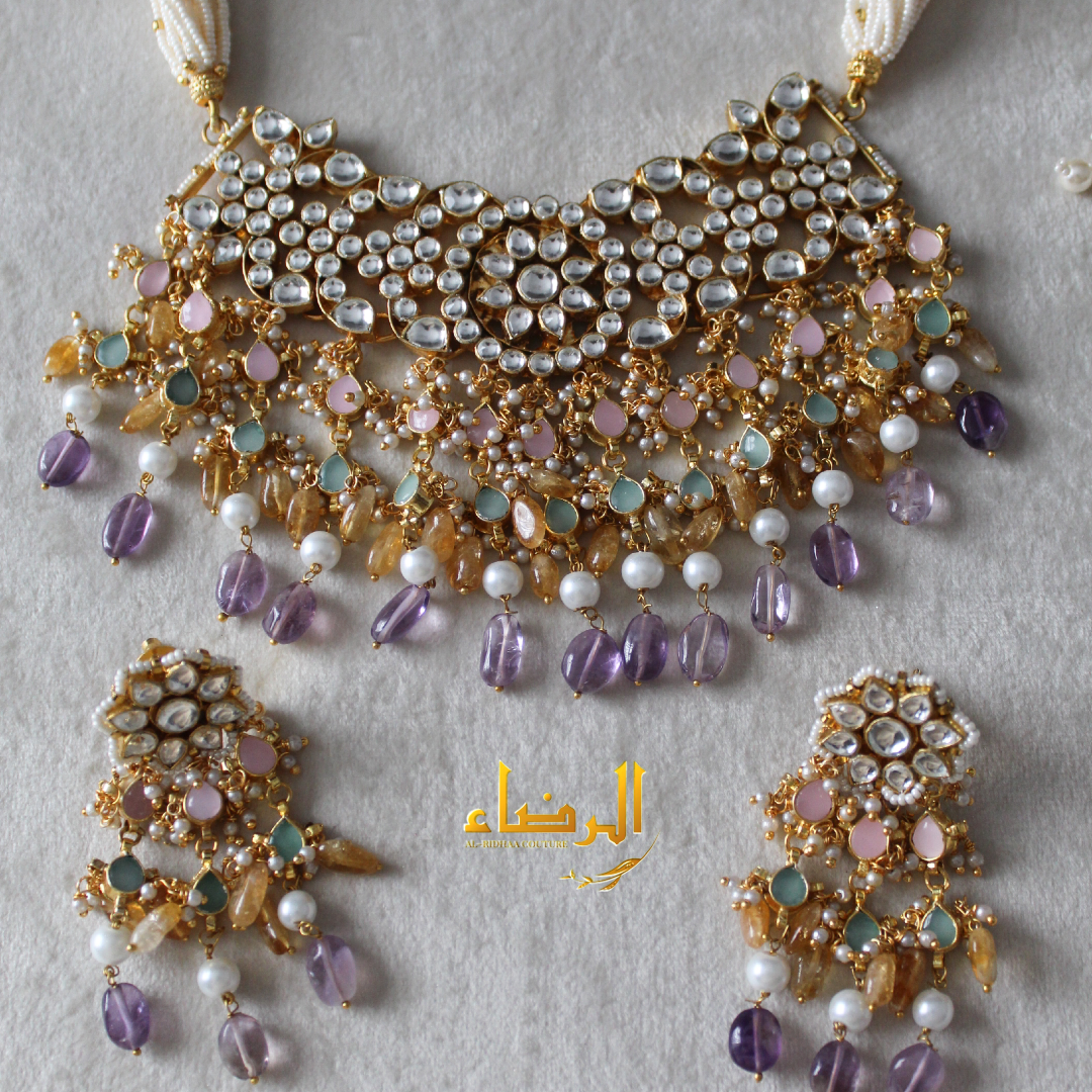 Sidra - Choker/Necklace Set (Purple)