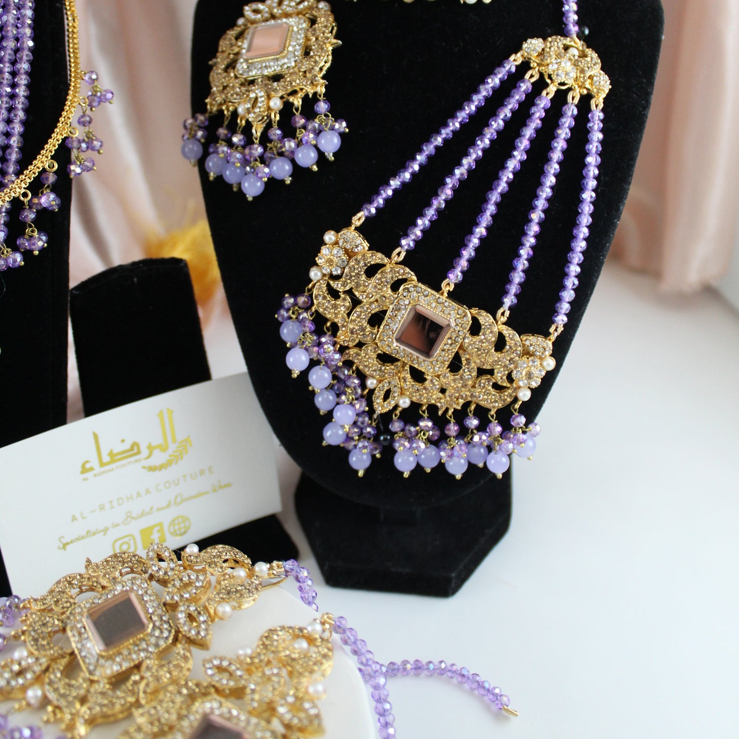 Fariha - Bridal Choker Set (Light Purple)