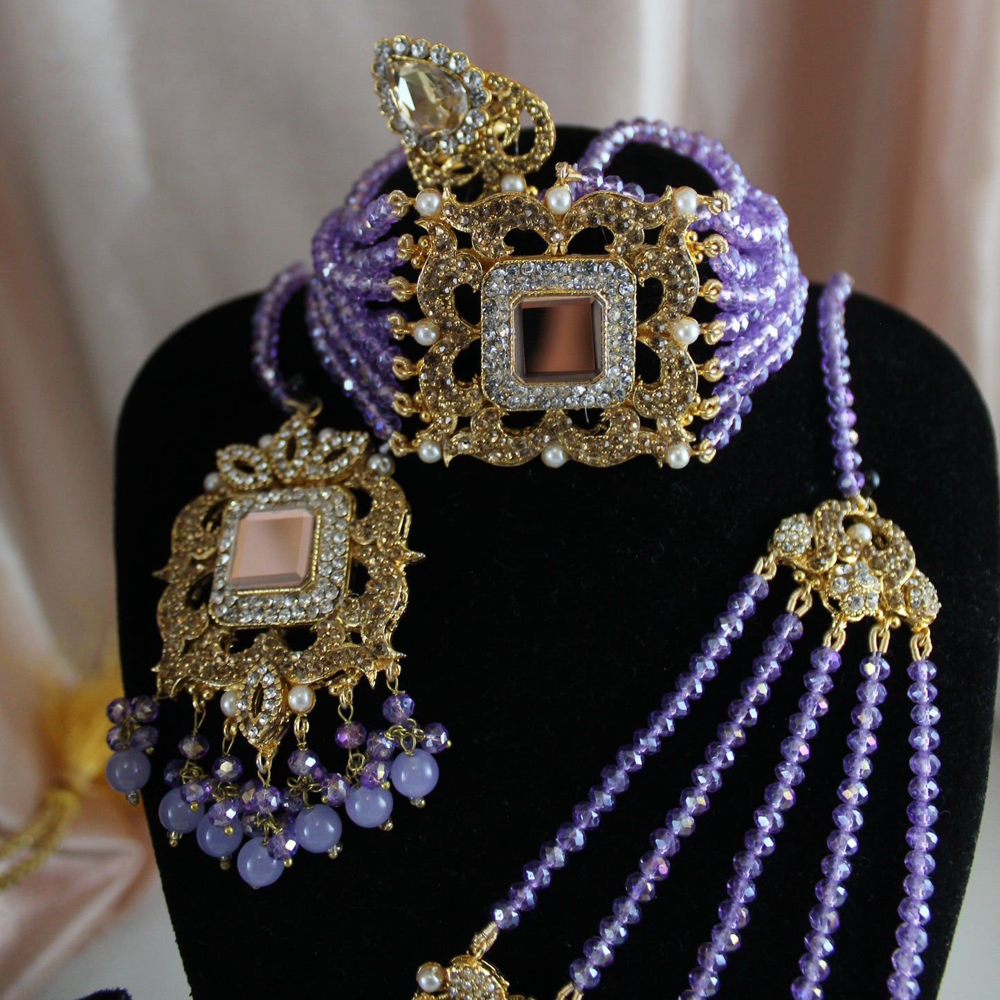 Fariha - Bridal Choker Set (Light Purple)