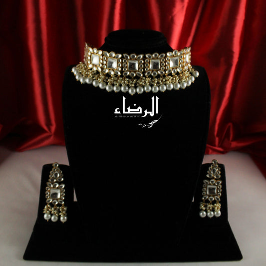 Neha - Pachi Kundan Set (Pearl)