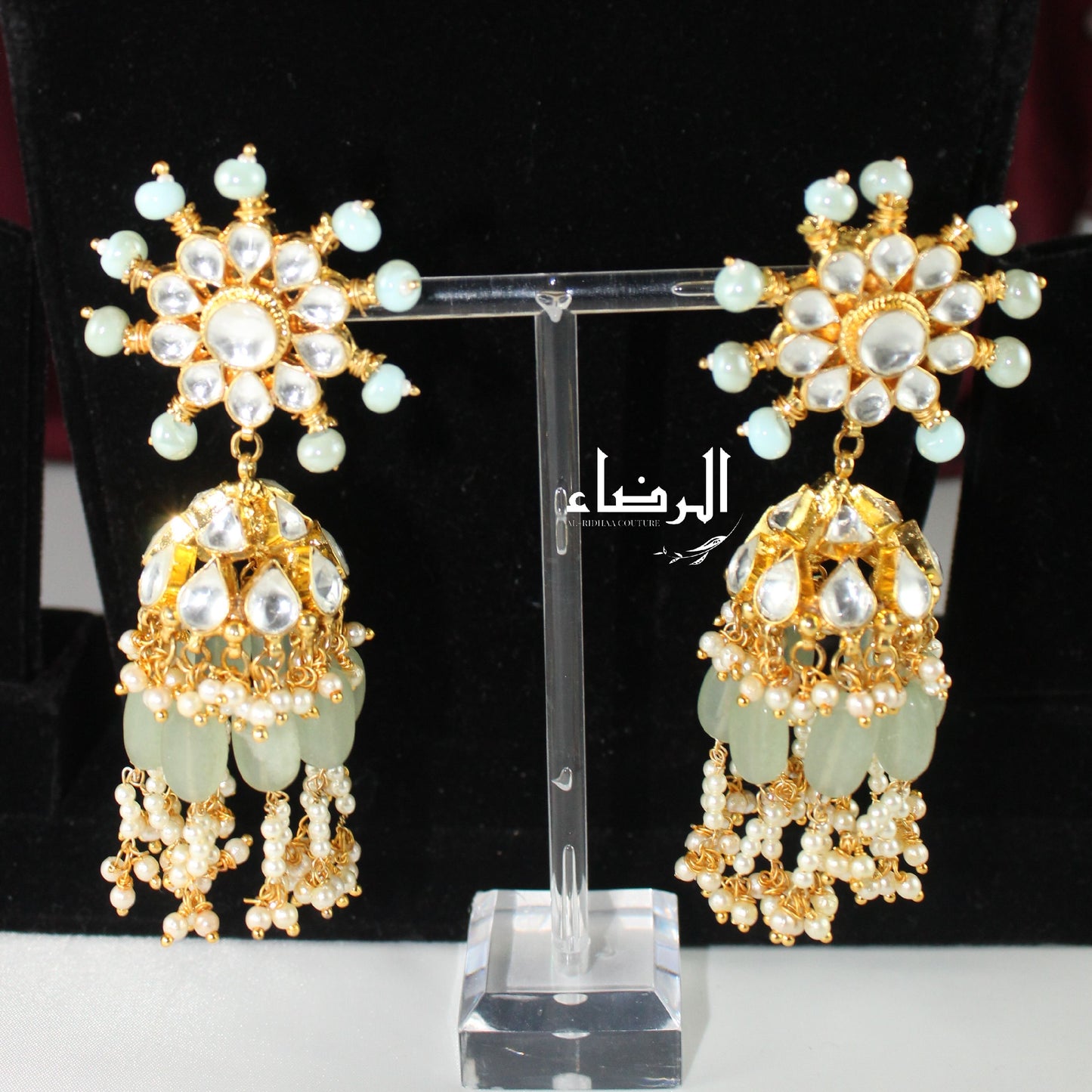 Nadira - Pachi Kundan Set (SageGreen)