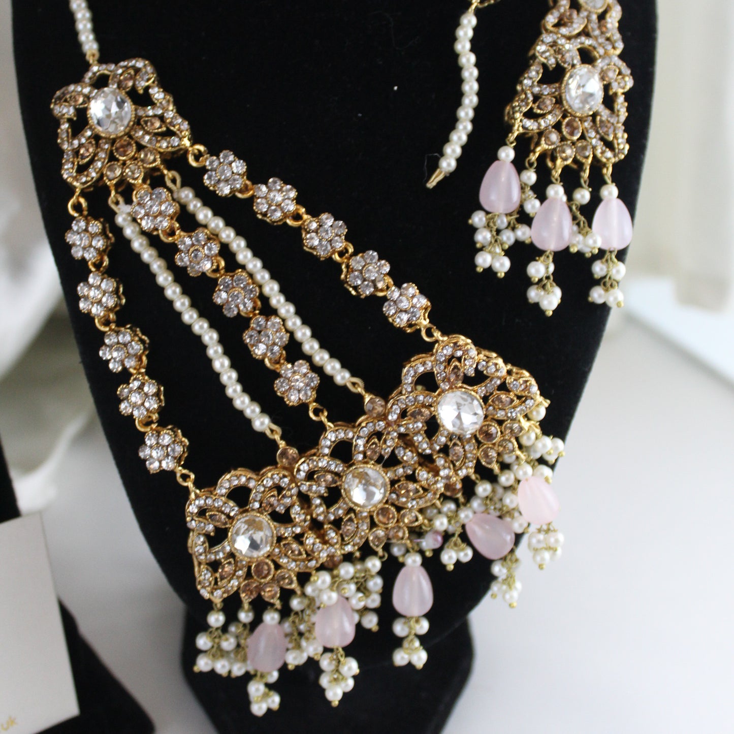 Buhayra - Double Choker Bridal Set (Pink)