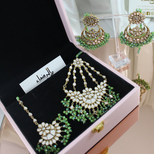 Jasmine - Full Earrings Set (Green)